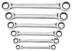 GearWrench - 6 Piece, 8mm x 9mm to 17mm x 19mm, Ratchet Set - Metric Measurement Standard, Chrome Finish, Comes in Display Card - Americas Tooling