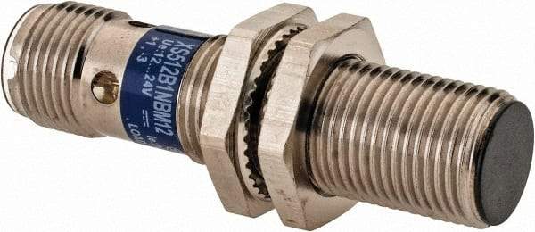 Telemecanique Sensors - NPN, NC, 2mm Detection, Cylinder Shielded, Inductive Proximity Sensor - 3 Wires, IP67, IP69K, 12 to 24 VDC, M12x1 Thread, 50mm Long x 0.71 Inch Wide - Americas Tooling