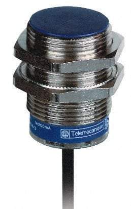 Telemecanique Sensors - NPN, 10mm Detection, Cylinder Shielded, Inductive Proximity Sensor - 3 Wires, IP68, IP69K, 12 to 24 VDC, M30x1.5 Thread, 1.69 Inch Long x 1.18 Inch Wide - Americas Tooling