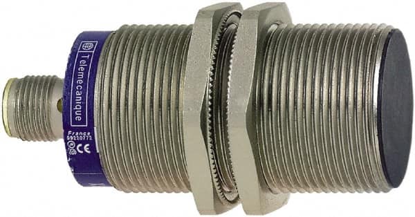 Telemecanique Sensors - NPN, 10mm Detection, Cylinder Shielded, Inductive Proximity Sensor - 3 Wires, IP67, IP69K, 12 to 24 VDC, M30x1.5 Thread, 55mm Long x 1.18 Inch Wide - Americas Tooling