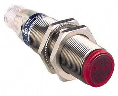 Telemecanique Sensors - 4 Pin M12 Connector, 30m Nominal Distance, Shock and Vibration Resistant, Through Beam Photoelectric Sensor - 12 to 24 VDC, 250 Hz, Brass, 76mm Long x 18mm Wide x 7 Inch High - Americas Tooling