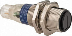 Telemecanique Sensors - 4 Pin M12 Connector, 4 Nominal Distance, Shock and Vibration Resistant, Retroreflective Photoelectric Sensor - 12 to 24 VDC, 500 Hz, Nickel Plated Brass, 2.36 Inch Long x 0.71 Inch Wide - Americas Tooling