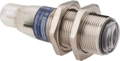 Telemecanique Sensors - 4 Pin M12 Connector, 0.1m Nominal Distance, Shock and Vibration Resistant, Diffused Photoelectric Sensor - 12 to 24 VDC, 500 Hz, Nickel Plated Brass, 2.36 Inch Long x 0.71 Inch Wide - Americas Tooling