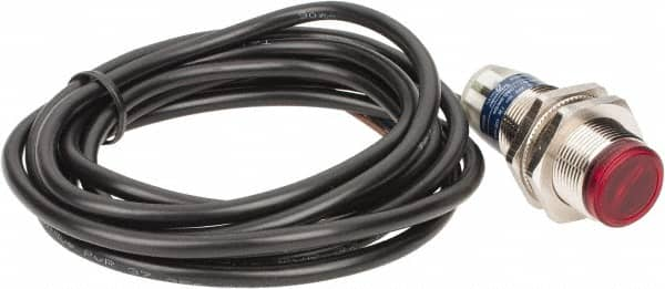 Telemecanique Sensors - Cable Connector, 2m Nominal Distance, Shock and Vibration Resistant, Polarized Retroreflective Photoelectric Sensor - 12 to 24 VDC, 500 Hz, Nickel Plated Brass, 1.89 Inch Long x 0.71 Inch Wide - Americas Tooling