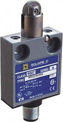 Square D - SPDT, NC/NO, Multiple VDC Levels, 4 Pin AC Micro Connector Terminal, Parallel Roller Plunger Actuator, General Purpose Limit Switch - 1, 2, 4, 6, 6P NEMA Rating, IP67 IPR Rating, 80 Ounce Operating Force - Americas Tooling