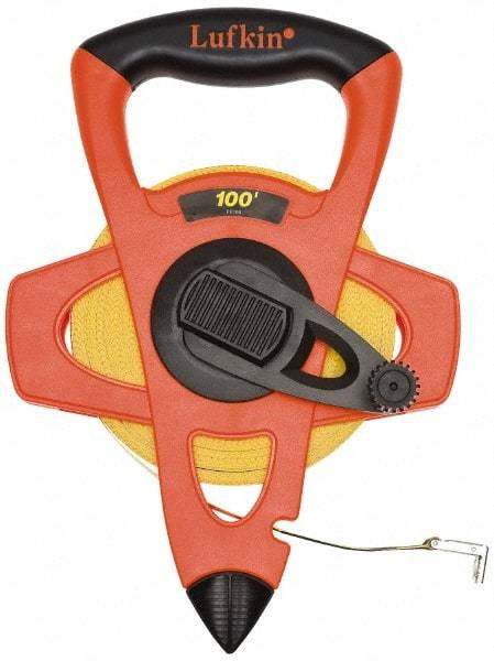 Lufkin - 300' x 3/4" Yellow Blade Tape Measure - 1/8" Graduation, C11 Graduation Style, Orange/Yellow/Black Case - Americas Tooling