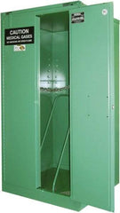 Securall Cabinets - 1 Door, Green Steel Standard Safety Cabinet for Flammable and Combustible Liquids - 46" High x 23" Wide x 18" Deep, Self Closing Door, 3 Point Key Lock, D, E Cylinder Capacity - Americas Tooling