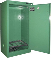 Securall Cabinets - 1 Door, Green Steel Standard Safety Cabinet for Flammable and Combustible Liquids - 46" High x 23" Wide x 18" Deep, Self Closing Door, 3 Point Key Lock, D, E Cylinder Capacity - Americas Tooling