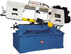 Rong Fu - 10 x 17" Max Capacity, Manual Variable Speed Pulley Horizontal Bandsaw - 30 to 110 & 98 to 360 SFPM Blade Speed, 220 Volts, 45°, 2 hp, 3 Phase - Americas Tooling