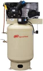 Ingersoll-Rand - 10 hp, 120 Gal Stationary Electric Vertical Air Compressor - Three Phase, 175 Max psi, 35 CFM, 230 Volt - Americas Tooling