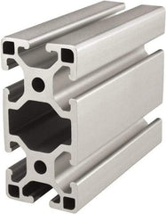 80/20 Inc. - 4 Meters Long x 40 mm Wide x 80 mm Deep, T-Slotted Aluminum Extrusion - Clear Anodized Finish - Americas Tooling