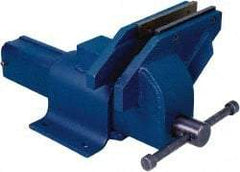 Gibraltar - 6" Jaw Width, 6" Opening Capacity, 3-5/8" Throat Depth, Steel Stationary Bench Vise - Bolt Down Base Attachment - Americas Tooling