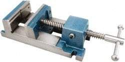 Gibraltar - 6" Jaw Opening Capacity x 2" Throat Depth, Drill Press Vise - 6" Wide Jaw, Stationary Base, Rapid Acting, 16-1/2" OAL x 3" Overall Height, Cast Iron - Americas Tooling