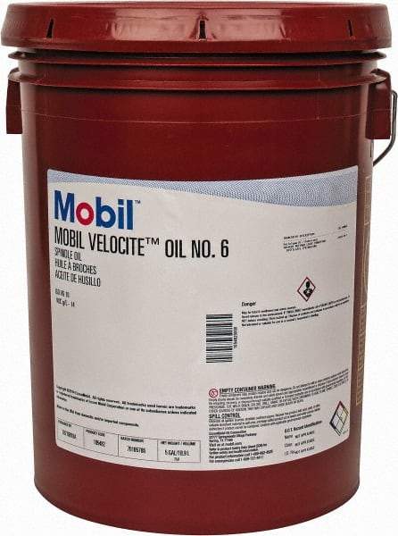 Mobil - 5 Gal Pail Mineral Spindle Oil - ISO 10, 10 cSt at 40°C & 2.62 cSt at 100°C - Americas Tooling