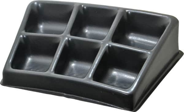 Bayhead Products - 12-1/2" Wide x 3" High x 8-1/2" Deep, Small Parts Assembly Tray - Plastic Frame, 6 Compartments, 3" Wide x 2-1/2" Deep Bin - Americas Tooling