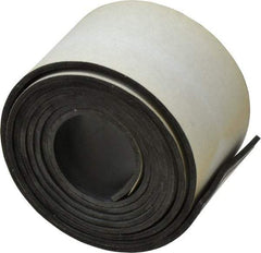 Made in USA - 60" Long, 2" Wide, 0.093" Thick, Buna-N Rubber Foam Sheet - 50 to 60 Durometer, Black, -20 to 180°F, 2,500 psi Tensile Strength, Adhesive Backing, Stock Length - Americas Tooling