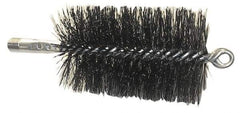 Schaefer Brush - 4-1/2" Brush Length, 2-3/4" Diam, Double Stem, Double Spiral Tube Brush - 7-1/2" Long, Tempered Steel Wire, 1/4" NPT Male Connection - Americas Tooling