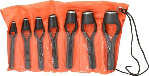 Value Collection - 7 Piece, 3/16 to 15/16", Arch Punch Set - Comes in Vinyl Roll - Americas Tooling