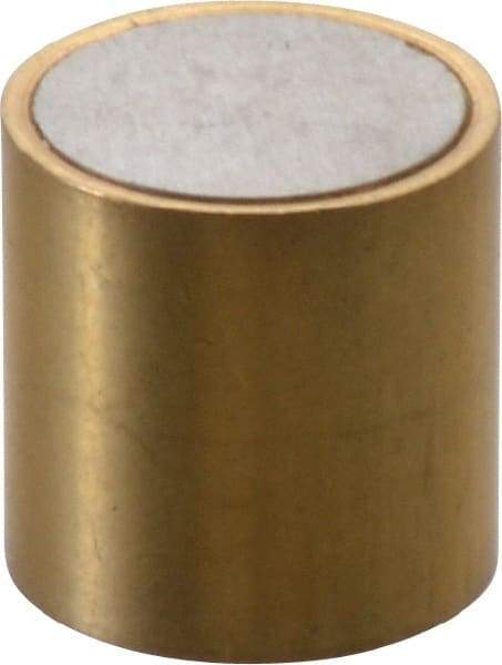 Eclipse - 1/2" Diam x 1/2" High, 0.23 Lb Average & 0.45 Lb Max Pull Force, Brass Alnico Shielded Magnet - 798.8°F Max Operating Temp, 0.032" Wall Thickness, Grade 5 Alnico - Americas Tooling