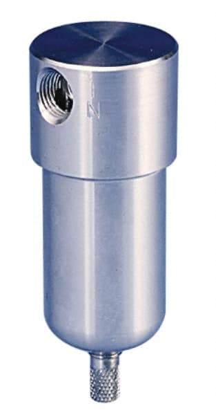 Parker - 1/4" Port, 4" High x 1.56" Wide, FRL Filter with Stainless Steel Bowl & Manual Drain - 16 SCFM, 300 Max psi, 180°F Max, 1 oz Bowl Capacity - Americas Tooling