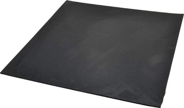 Made in USA - 12" Long, 12" Wide, 1/8" Thick, Neoprene Rubber Foam Sheet - 50 to 60 Durometer, Black, -40 to 225°F, 2,500 psi Tensile Strength, Plain Backing, Stock Length - Americas Tooling