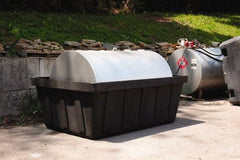 Eagle - 635 Gal Sump, 10,000 Lb Capacity, 1 Drum, Polyethylene Spill Deck or Pallet - 88" Long x 62" Wide x 33" High, Black, Horizontal, 1 Tank Drum Configuration - Americas Tooling