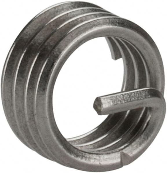 Heli-Coil - M3.5x0.60 Metric Coarse, 3.5mm OAL, Free Running Helical Insert - 3-3/4 Free Coils, Tanged, 304 Stainless Steel, Bright Finish, 1D Insert Length - Americas Tooling