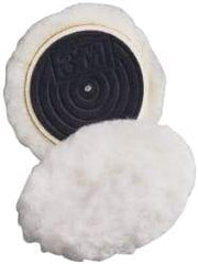 3M - 3" Diam Wool Bonnet Pad - 15/16" Pile, Hook & Loop Attachment - Americas Tooling