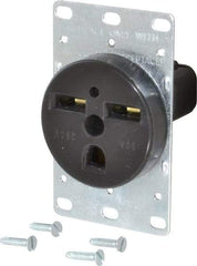 Cooper Wiring Devices - 250 VAC, 30 Amp, 6-30R NEMA Configuration, Black, Specification Grade, Self Grounding Single Receptacle - 1 Phase, 2 Poles, 3 Wire, Flush Mount, Corrosion Resistant - Americas Tooling