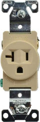 Cooper Wiring Devices - 125 VAC, 20 Amp, 5-20R NEMA Configuration, Ivory, Industrial Grade, Self Grounding Single Receptacle - 1 Phase, 2 Poles, 3 Wire, Flush Mount, Chemical, Heat and Impact Resistant - Americas Tooling