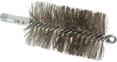 Schaefer Brush - 4-1/2" Brush Length, 2-3/4" Diam, Double Stem, Double Spiral Tube Brush - 7-1/4" Long, Stainless Steel, 1/4" NPSM Male Connection - Americas Tooling