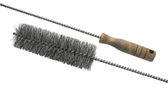 Schaefer Brush - 3" Diam, 6" Bristle Length, Boiler & Furnace Fiber Brush - Standard Wood Handle, 42" OAL - Americas Tooling