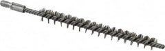 Schaefer Brush - 3" Brush Length, 5/16" Diam, Double Stem, Single Spiral Tube Brush - 4-1/2" Long, Stainless Steel, 8-32 Male Connection - Americas Tooling