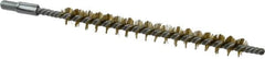 Schaefer Brush - 3" Brush Length, 5/16" Diam, Double Stem, Single Spiral Tube Brush - 4-1/2" Long, Brass, 8-32 Male Connection - Americas Tooling