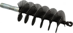 Schaefer Brush - 4-1/2" Scraper Length, 2-1/4" Diam, Flat Wire Single Spiral Flue Scraper - 7-3/4" Long, Tempered Steel Wire, 1/4" NPSM Male Connection - Americas Tooling