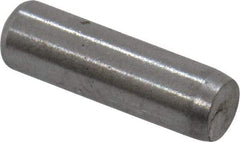 Made in USA - 3/32" Diam x 5/16" Pin Length Grade 8 Alloy Steel Standard Dowel Pin - Bright Finish, 1 Beveled & 1 Rounded End - Americas Tooling