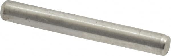 Made in USA - 3/32" Diam x 3/4" Pin Length Grade 8 Alloy Steel Standard Dowel Pin - Bright Finish, 1 Beveled & 1 Rounded End - Americas Tooling