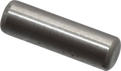 Made in USA - 3/16" Diam x 5/8" Pin Length Grade 8 Alloy Steel Standard Dowel Pin - Bright Finish, C 47-58 & C 60 (Surface) Hardness, 4,150 Lb (Single Shear), 8,300 Lb (Double Shear) Breaking Strength, 1 Beveled & 1 Rounded End - Americas Tooling