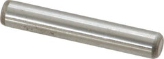 Made in USA - 1/4" Diam x 1-1/2" Pin Length Grade 8 Alloy Steel Standard Dowel Pin - Bright Finish, C 47-58 & C 60 (Surface) Hardness, 14,720 Lb (Double Shear), 7,360 Lb (Single Shear) Breaking Strength, 1 Beveled & 1 Rounded End - Americas Tooling