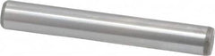 Made in USA - 1/4" Diam x 1-3/4" Pin Length Grade 8 Alloy Steel Standard Dowel Pin - Bright Finish, C 47-58 & C 60 (Surface) Hardness, 14,720 Lb (Double Shear), 7,360 Lb (Single Shear) Breaking Strength, 1 Beveled & 1 Rounded End - Americas Tooling