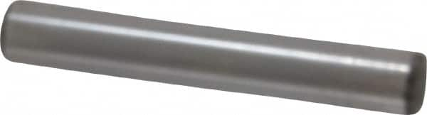 Made in USA - 5/16" Diam x 2" Pin Length Grade 8 Alloy Steel Standard Dowel Pin - Bright Finish, C 47-58 & C 60 (Surface) Hardness, 11,500 Lb (Single Shear), 23,000 Lb (Double Shear) Breaking Strength, 1 Beveled & 1 Rounded End - Americas Tooling