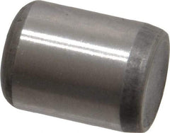 Made in USA - 3/8" Diam x 1/2" Pin Length Grade 8 Alloy Steel Standard Dowel Pin - Bright Finish, C 47-58 & C 60 (Surface) Hardness, 16,550 Lb (Single Shear), 33,100 Lb (Double Shear) Breaking Strength, 1 Beveled & 1 Rounded End - Americas Tooling