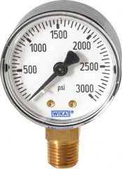 Wika - 2" Dial, 1/4 Thread, 0-3,000 Scale Range, Pressure Gauge - Lower Connection Mount, Accurate to 3-2-3% of Scale - Americas Tooling