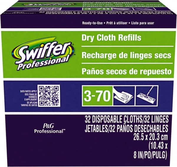 Swiffer - White Mop Refill - 8" Long x 10-5/8" Wide Head, Microfiber Head - Americas Tooling