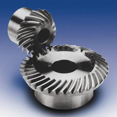 Boston Gear - 10 Pitch, 3.4" OD, 34 Tooth Spiral Bevel Gear & Pinion - 0.57" Face Width, Unhardened Steel - Americas Tooling