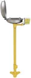 Bradley - Pedestal Mount, Stainless Steel Bowl, Eyewash Station - 1/2" Inlet, 30 psi Flow, 0.4 GPM Flow Rate - Americas Tooling