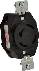 Leviton - 120/208 VAC, 20 Amp, NonNEMA, Ungrounded Receptacle - 4 Poles, 4 Wire, Female End, Black - Americas Tooling