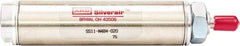 ARO/Ingersoll-Rand - 1" Stroke x 3/4" Bore Single Acting Air Cylinder - 1/8 Port, 1/4-28 Rod Thread, 200 Max psi, -40 to 160°F - Americas Tooling