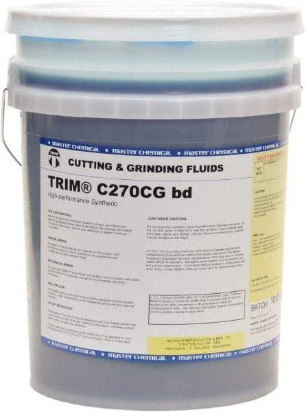 Master Fluid Solutions - Trim C270CG bd, 5 Gal Pail Cutting & Grinding Fluid - Synthetic, For Cutting, Grinding - Americas Tooling