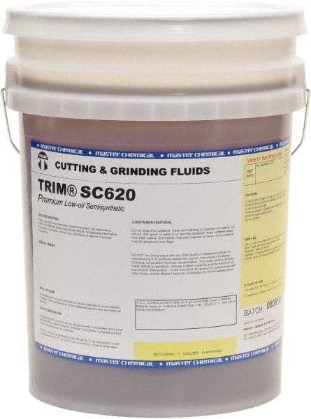 Master Fluid Solutions - Trim SC620, 5 Gal Pail Cutting & Grinding Fluid - Semisynthetic, For Cutting, Grinding - Americas Tooling